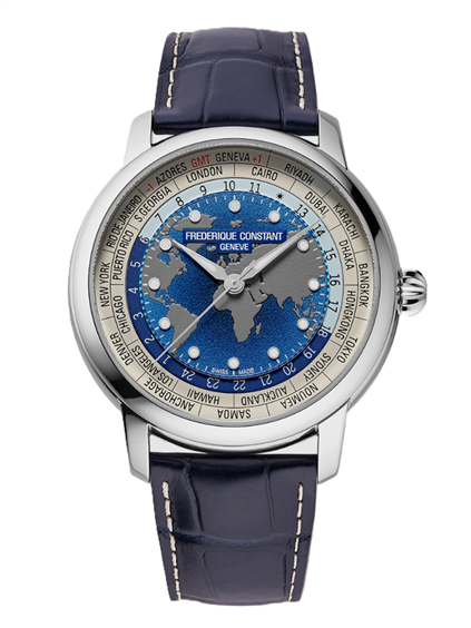 Armbanduhr Frederique Constant Herr Manufacture Classic Worldtimer in Stahl FC-719BLW3H6 - FC-719BLW3H6